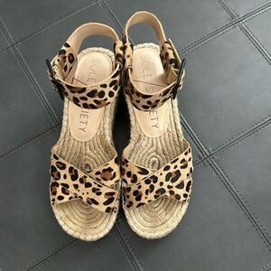 Women’s Espadrille Wedges Leopard Print sz9